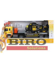 Transportator auto cu inerție 1:16 cu elicopter (lumini,sunete)